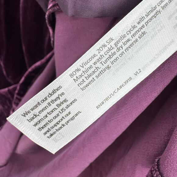 Eileen Fisher Velvet Crew Neck Easy Fit Knee Length Dress Purple Size S NWT - Picture 6 of 12